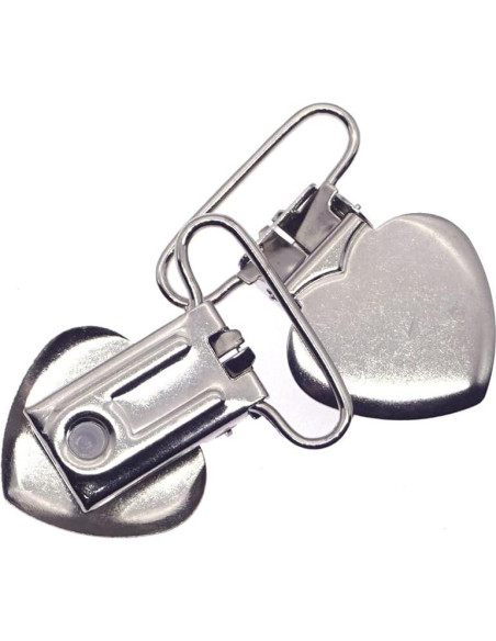 Clips de Suspensión de Corazón Plateados 20pcs - Metal y Plástico