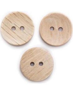 20 Botones de Madera Redondos 4 Agujeros Vingol 18mm DIY 2
