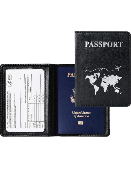 Pack 2 Fundas de Pasaporte PU Honmein Impermeables Unisex