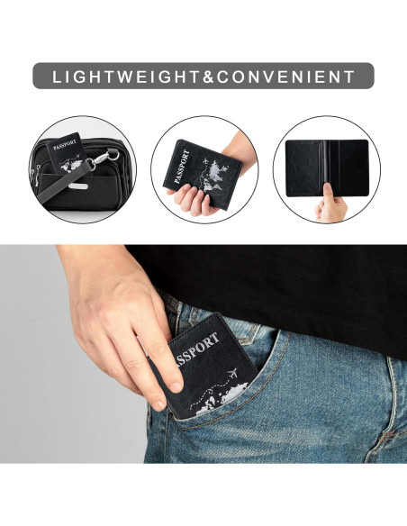 Pack 2 Fundas de Pasaporte PU Honmein Impermeables Unisex