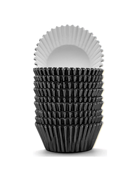 200 Moldes para Hornear Cupcake Aluminio Negro MODENGKONGJIAN