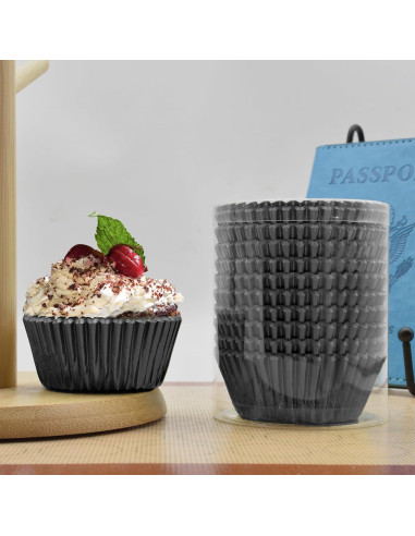 200 Moldes para Hornear Cupcake Aluminio Negro MODENGKONGJIAN