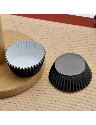 200 Moldes para Hornear Cupcake Aluminio Negro MODENGKONGJIAN