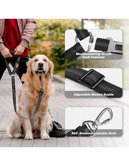 Cinturón de Seguridad para Perros ODOGPETO Ajustable 4 en 1