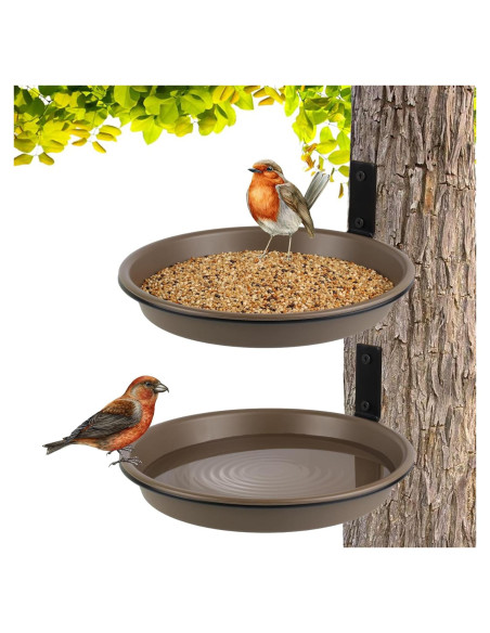 2 Bandejas para Comedero de Aves FAHAWEL con Soporte Metal