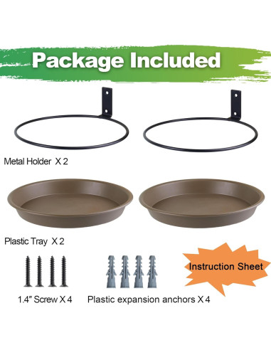 2 Bandejas para Comedero de Aves FAHAWEL con Soporte Metal