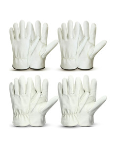 Guantes de Cuero Bencailor Beige 4 Pares para Jardinería