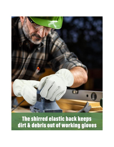 Guantes de Cuero Bencailor Beige 4 Pares para Jardinería