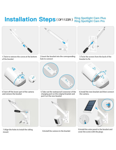 Soporte de Pared 2-en-1 HOLACA para Panel Solar y Cámara