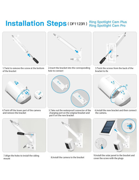 Soporte de Pared 2-en-1 HOLACA para Panel Solar y Cámara