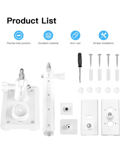 Soporte de Pared 2-en-1 HOLACA para Panel Solar y Cámara