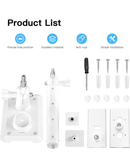 Soporte de Pared 2-en-1 HOLACA para Panel Solar y Cámara