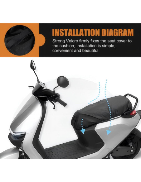 Protector de Asiento de Motocicleta Waswale 60x92cm Impermeable