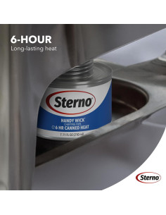 Latas de Combustible Sterno Handy Wick - Paquete de 6, 6 Horas 2