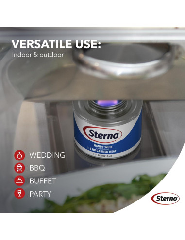 Latas de Combustible Sterno Handy Wick - Paquete de 6, 6 Horas