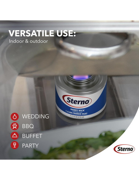 Latas de Combustible Sterno Handy Wick - Paquete de 6, 6 Horas