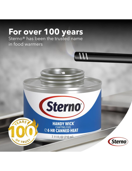 Latas de Combustible Sterno Handy Wick - Paquete de 6, 6 Horas