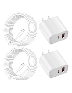 Cargador Rápido Doble Puerto 20W para iPhone + Cable 1.83m