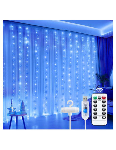 Luces de Cortina LED Minetom 300 Luces USB Regulables 8 Modos