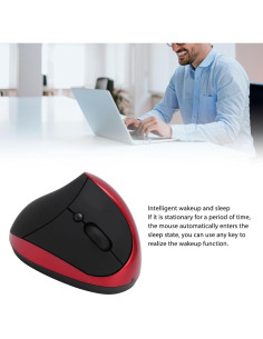 Ratón Ergonómico Vertical Genérico Rojo 2.4G DPI Ajustable 2
