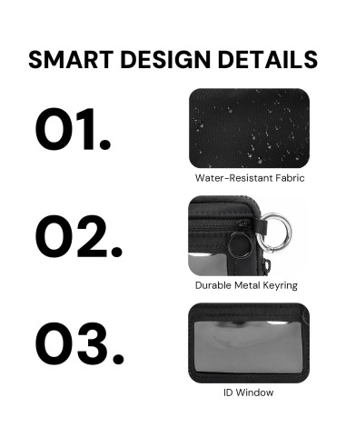 Cartera YDF Iris para Mujeres con Llavero y Ventana ID