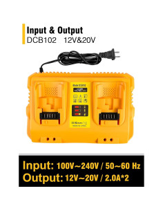 Cargador DCB102 COOMYXIN 20V MAX Doble Puerto para Dewalt 2