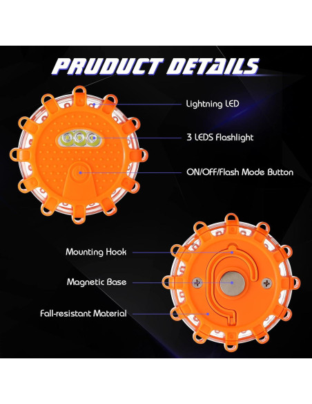 Luces de Emergencia LED Frienda 6 Piezas con 9 Modos