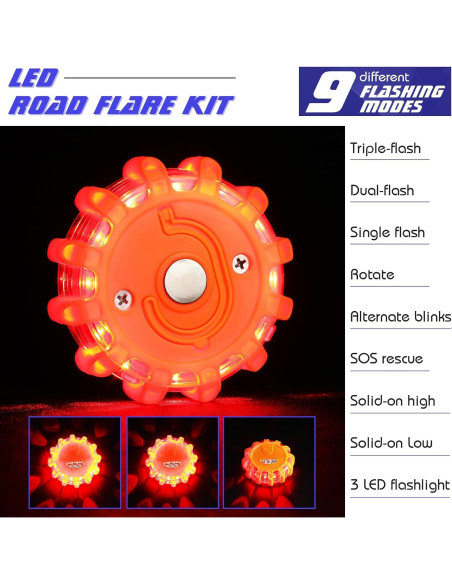 Luces de Emergencia LED Frienda 6 Piezas con 9 Modos