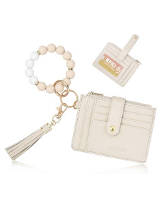 Cartera Llaveros de Silicona Beige BAOSIWA RFID Compacta