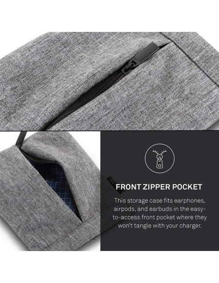 Bolsa Acolchada para Auriculares y Cargador UT Wire Negro Bolsa Acolchada para Auriculares y Cargador UT Wire Negro