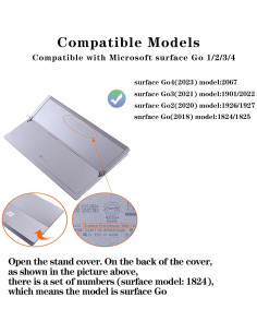 Funda Protectora Negra para Microsoft Surface Go 1/2/3/4 - Gruesa y Resistente 2