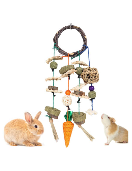 Juguete de Masticar para Conejos Grddaef - Colgante Natural 44cm