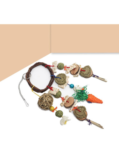 Juguete de Masticar para Conejos Grddaef - Colgante Natural 44cm