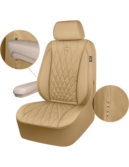 Funda de Asiento de Coche CAR PASS Beige PU Impermeable