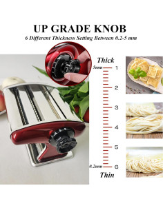 Máquina de Pasta Manual LEONEBEBE Acero Inoxidable 2mm 4mm 2