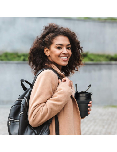 Taza de Café Plegable Reutilizable YARO 470ml Negra