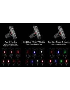 Luz Trasera de Bicicleta ROCKBROS Recargable USB 350 Lúmenes IPX4 2