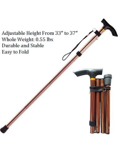 Bastón Plegable MUFANDUO Ajustable 83.82-93.98 cm Aluminio