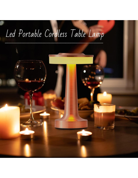 Lámpara de Mesa LED Portátil LSTVZSNRX Oro Rosa 3 Brillos