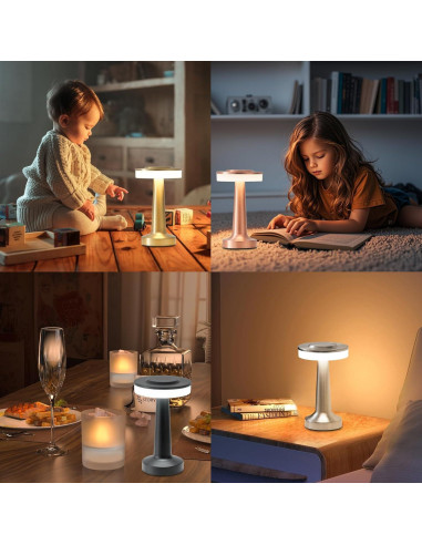 Lámpara de Mesa LED Portátil LSTVZSNRX Oro Rosa 3 Brillos