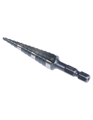Broca Escalonada Doble Flute Jerax HSS 1/8" - 1/2" para Metal y Madera