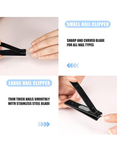 Juego de Cortauñas JAZZZNAP Acero Inoxidable Negro 2