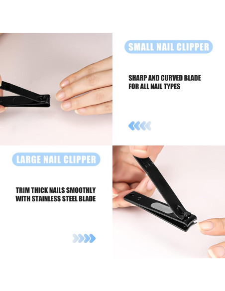 Juego de Cortauñas JAZZZNAP Acero Inoxidable Negro Juego de Cortauñas JAZZZNAP Acero Inoxidable Negro