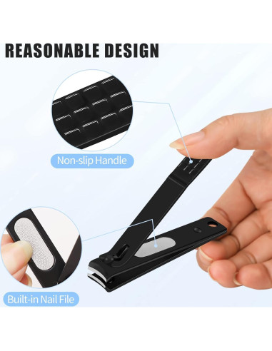 Juego de Cortauñas JAZZZNAP Acero Inoxidable Negro