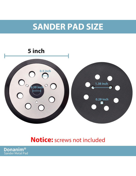 Almohadilla de Lijadora Orbital 5" Donanim Metal 8 Agujeros