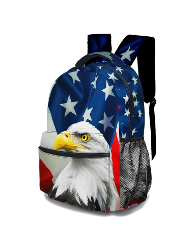 Mochila Colorida Oxford Unisex 34L con Bandera Americana