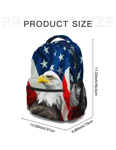 Mochila Colorida Oxford Unisex 34L con Bandera Americana