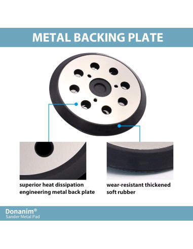 Almohadilla de Lijadora Orbital 5" Donanim Metal 8 Agujeros