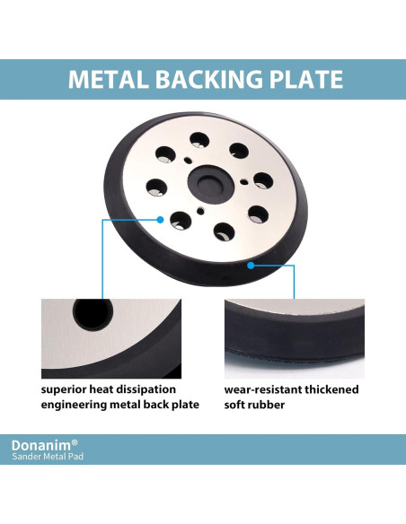 Almohadilla de Lijadora Orbital 5" Donanim Metal 8 Agujeros