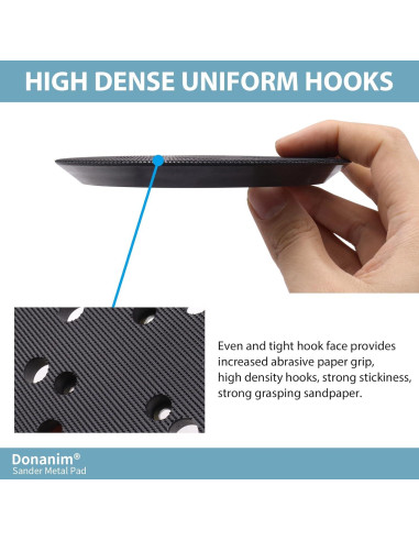 Almohadilla de Lijadora Orbital 5" Donanim Metal 8 Agujeros